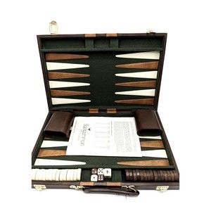 Vintage Backgammon by Cardinal Set Faux Leather Case - Complete /w Manual